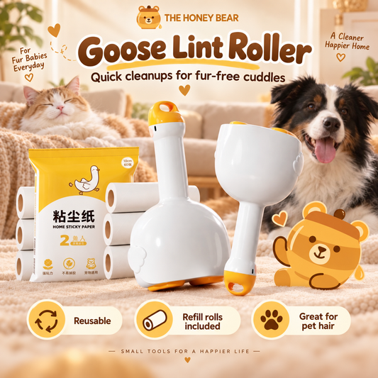 Goose Lint Roller — The Honey Bear hero image with tricolor dog