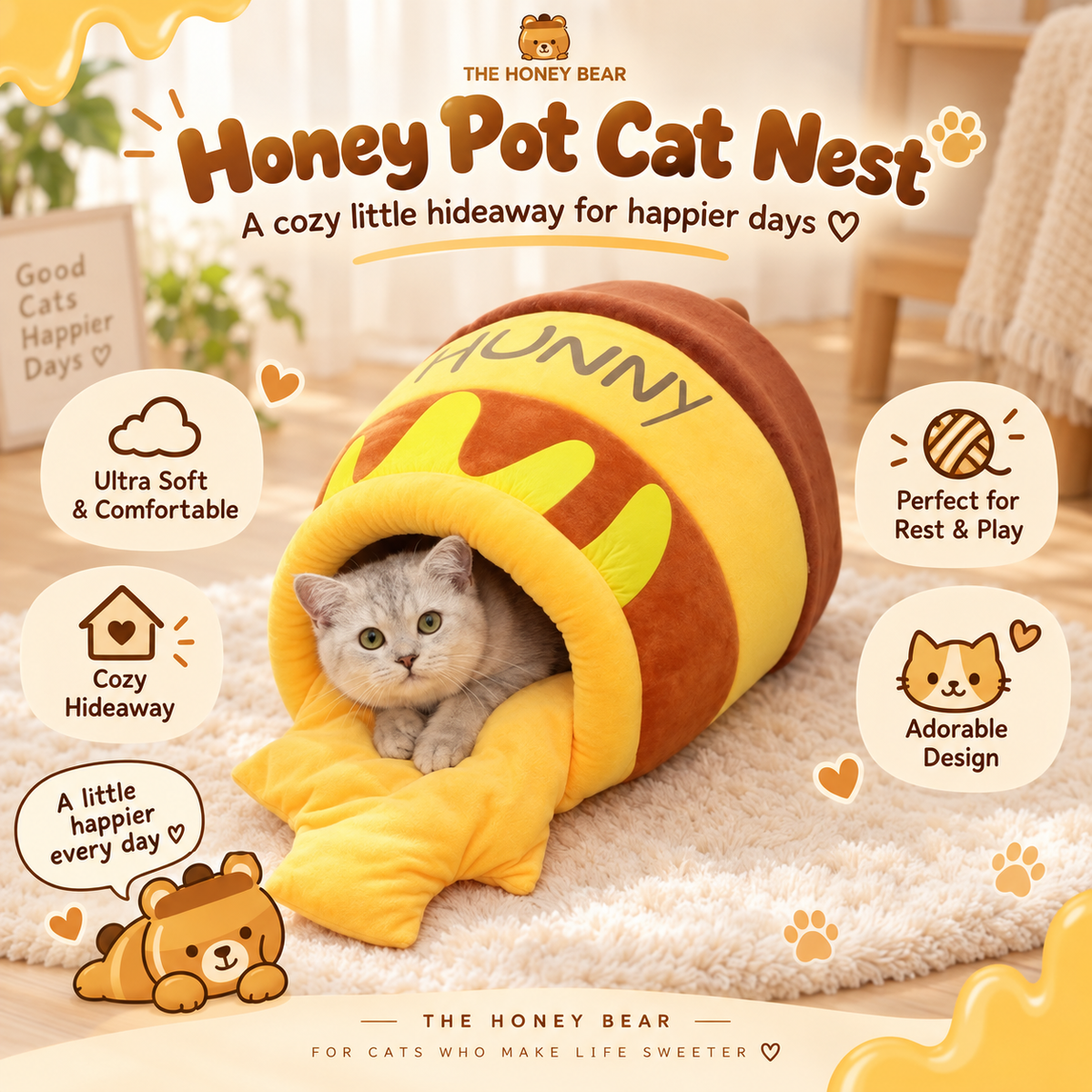 Honey Pot Cat Nest — The Honey Bear hero image